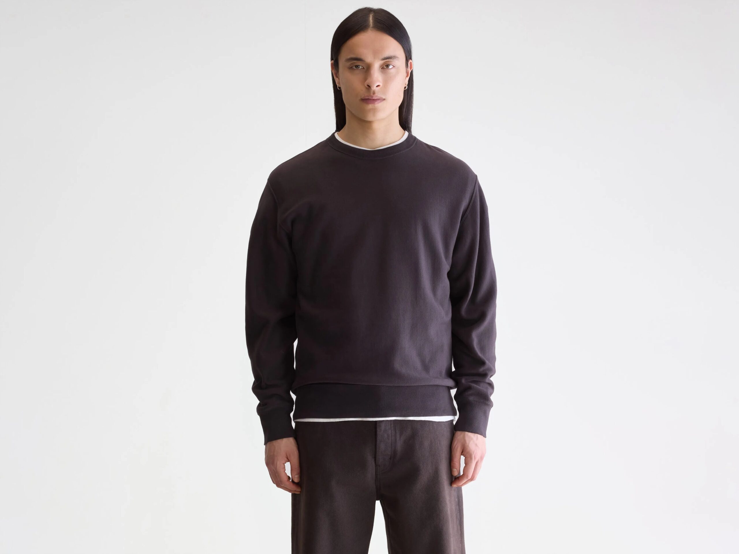 BM25231520T1509-072_1.jpg Flake crewneck sweatshirt (252 / M / DARK PURPLE) - Image 1